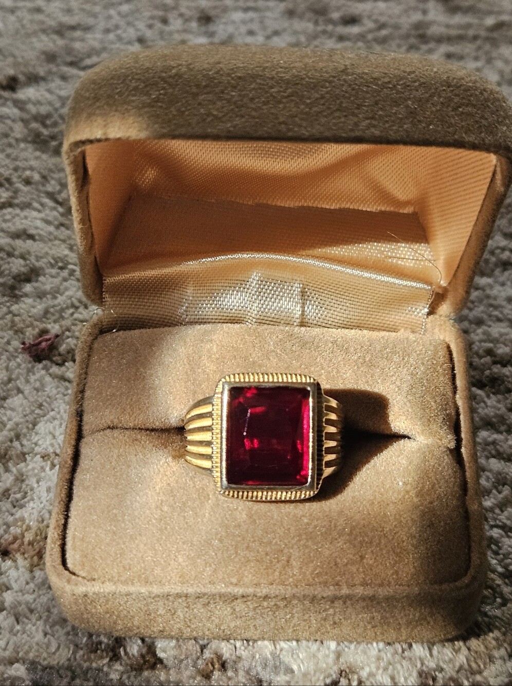 Men's Real 14k Gold Vermeil Over Solid Sterling Silver Ring Size 7.5